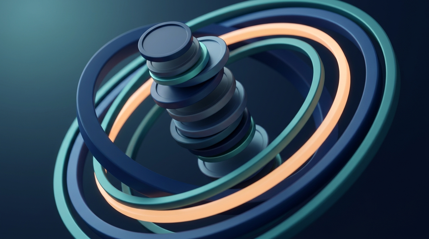 Abstrakt 3D-illustration av prenumerationer och återkommande intäkter