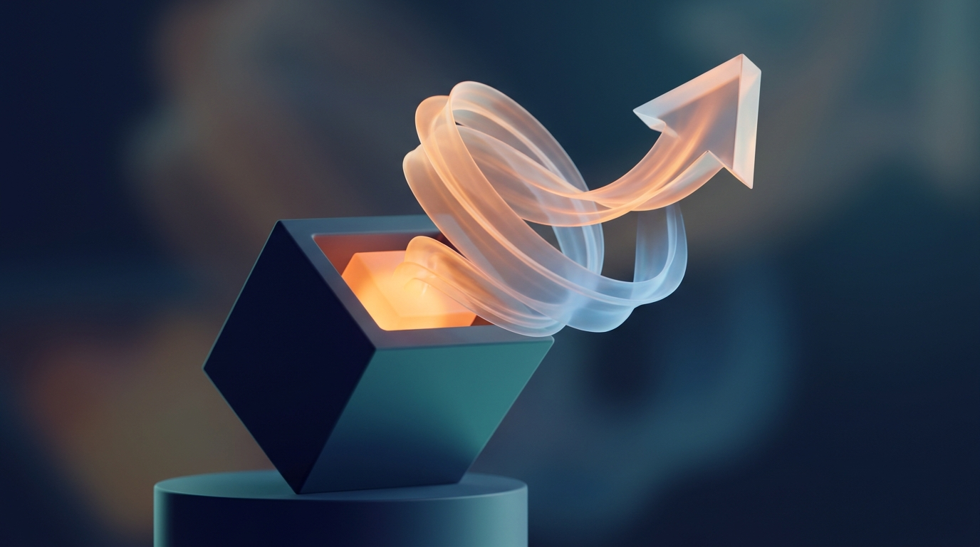 Abstrakt 3D-illustration av säljande produktbeskrivningar