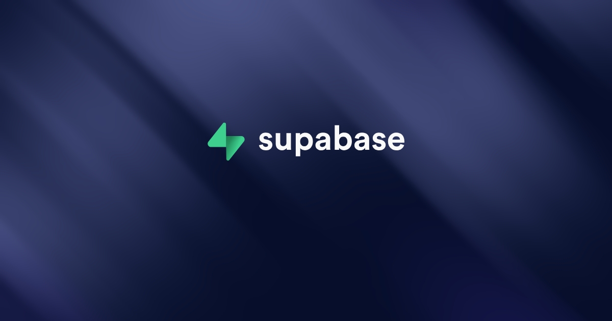 Logotyp för Supabase med en modern design och mjuk bakgrund, relaterad till webbutveckling och app-lösningar
