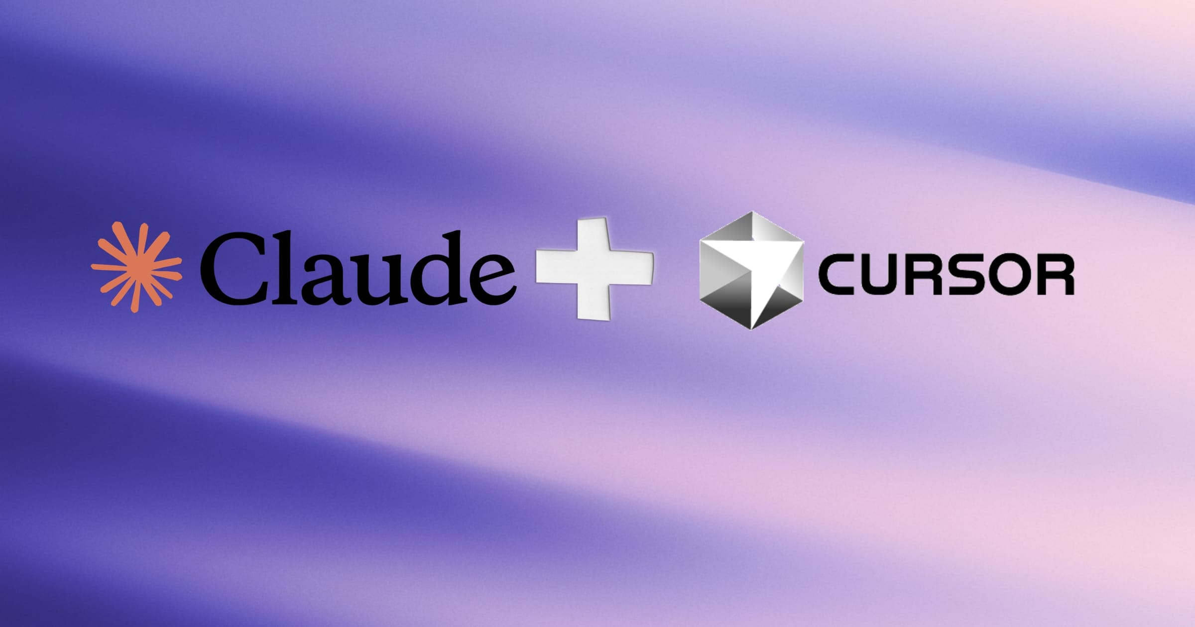 Logotyper för Claude och Cursor på en mjuk lila bakgrund, relaterade till AI och modern webbutveckling