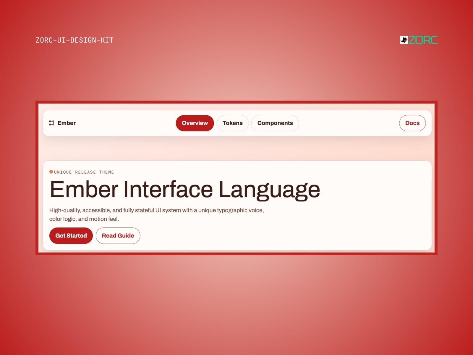 Design av Ember Interface Language i ZORC UI-designkit med fokus på högkvalitativa, tillgängliga UI-system och typografi