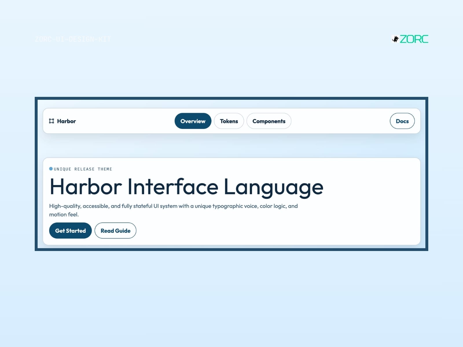 Interaktiv användargränssnitt för ZORC med fokus på enhetlig design, typografi och komponenter för webbutveckling och apputveckling