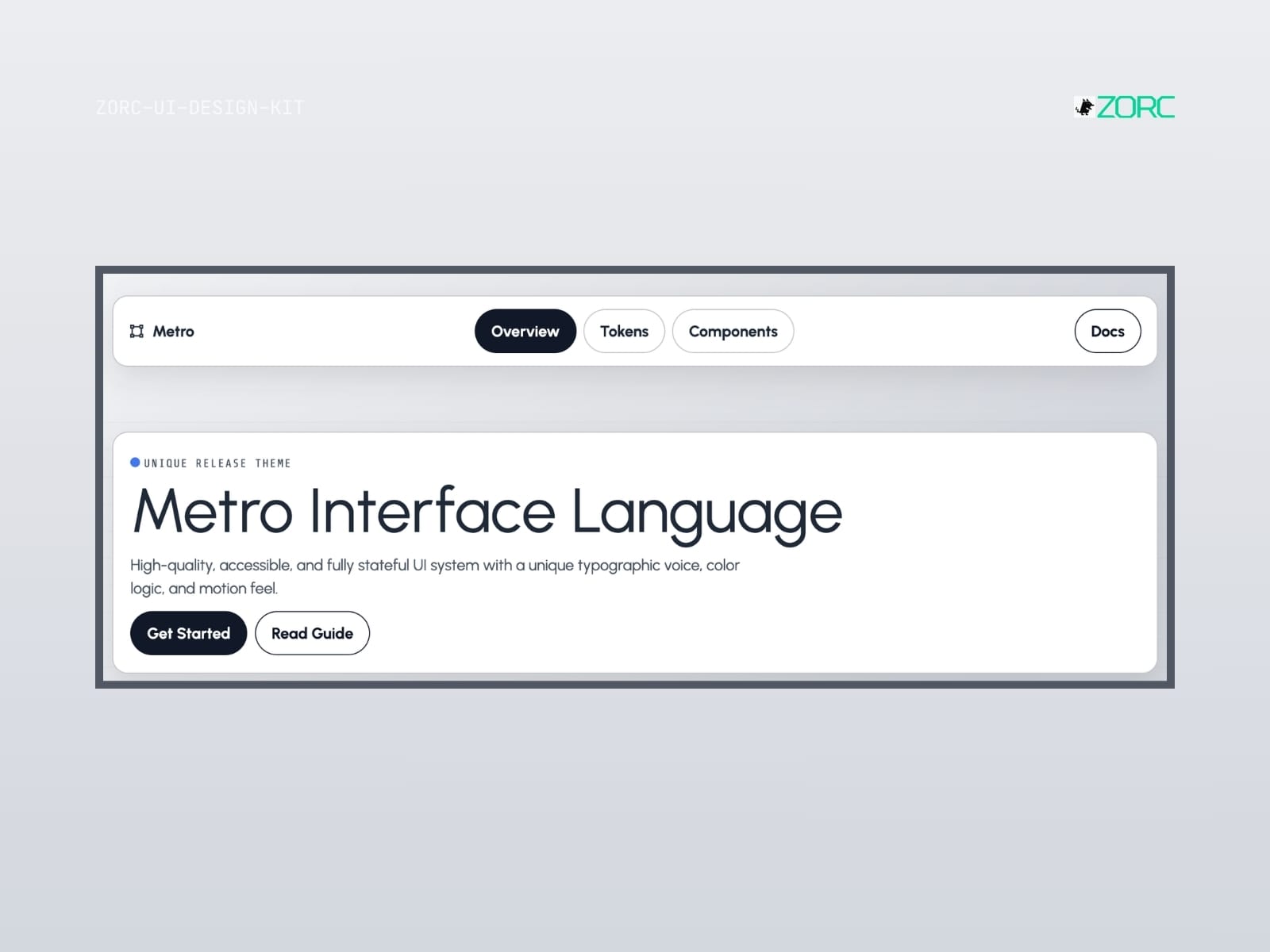 Presenterar Metro Interface Language, en innovativ UI-design för webbutveckling med ZORC:s kvalitetsstandarder