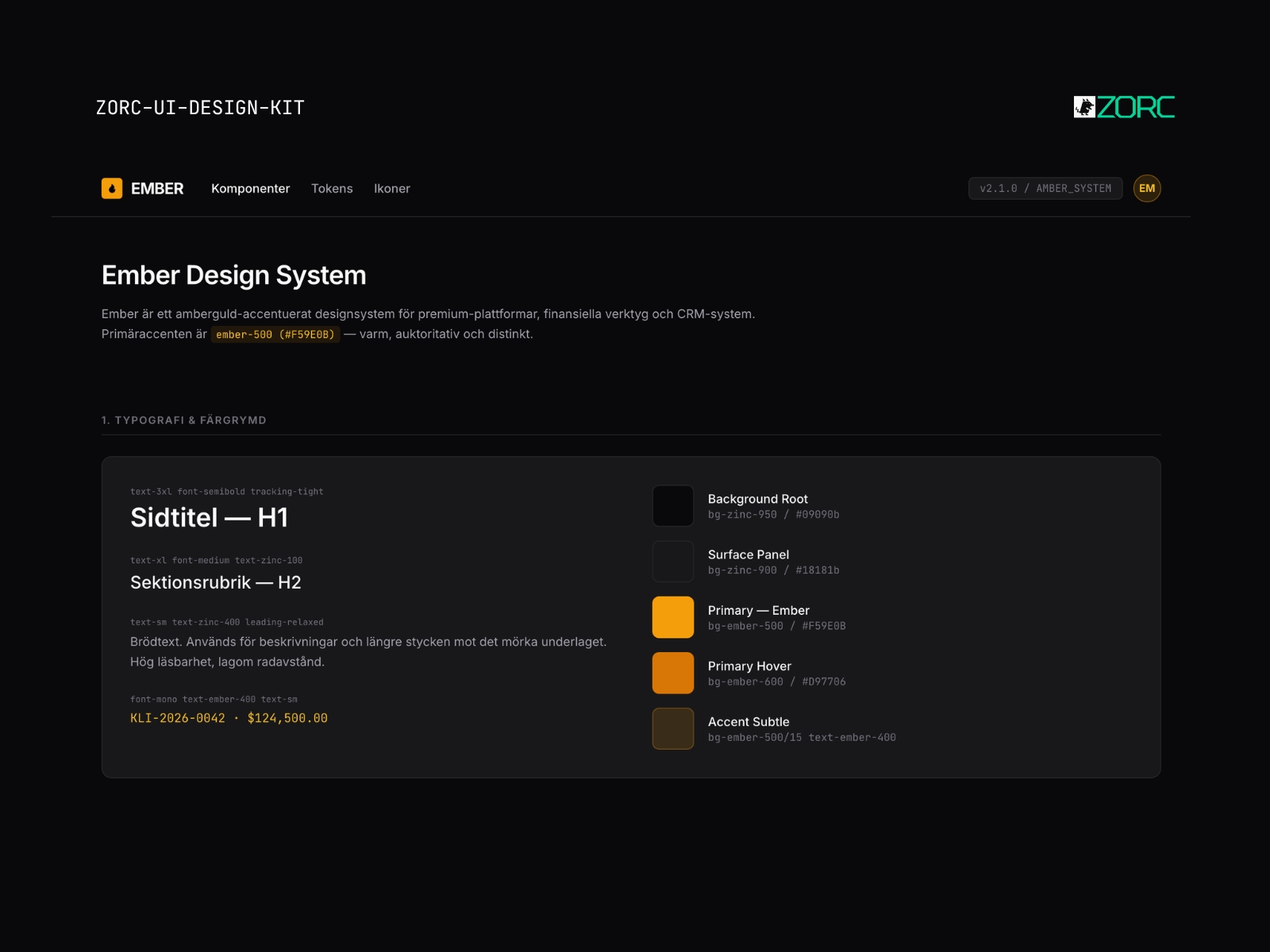 Ember – Dark UI kit