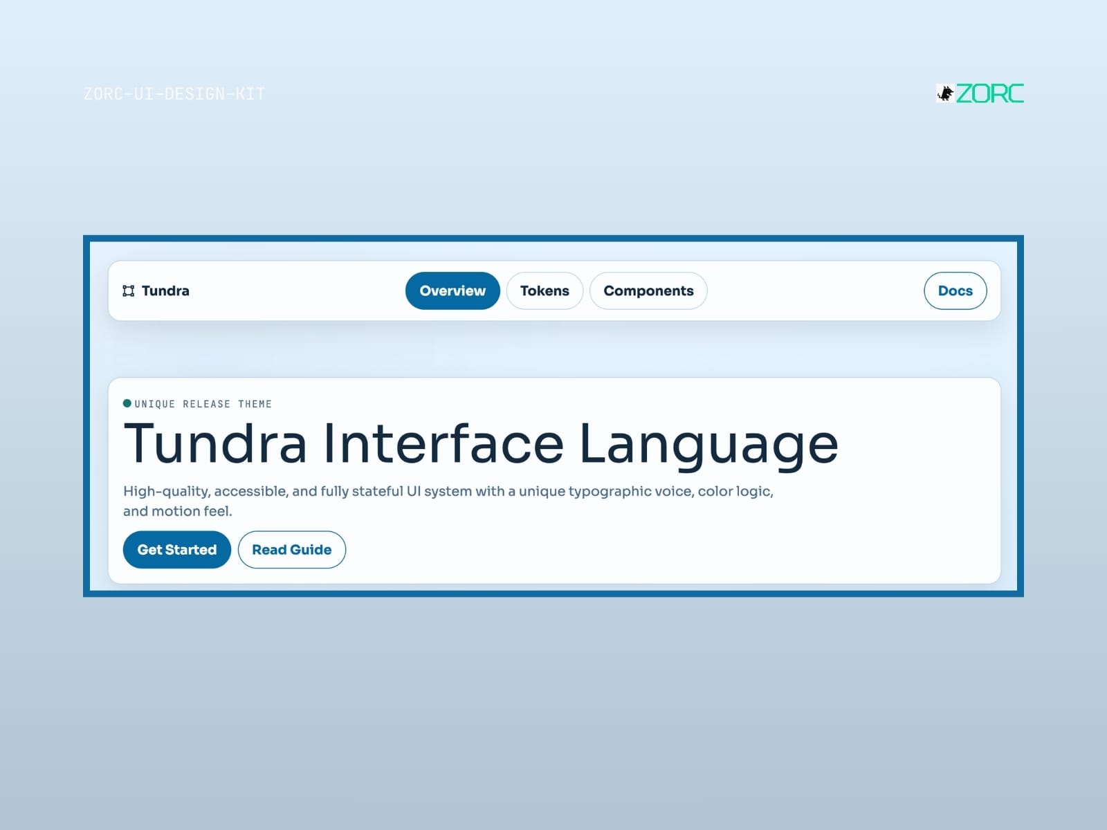 Tundra Interface Language by ZORC, a modern UI design with a focus on color logic and typography for web development and apps