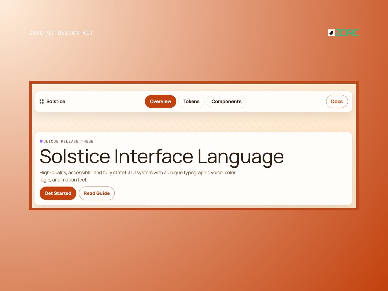 Solstice gränssnitt med en ny UI-design och funktioner för webbutveckling och appdesign från ZORC