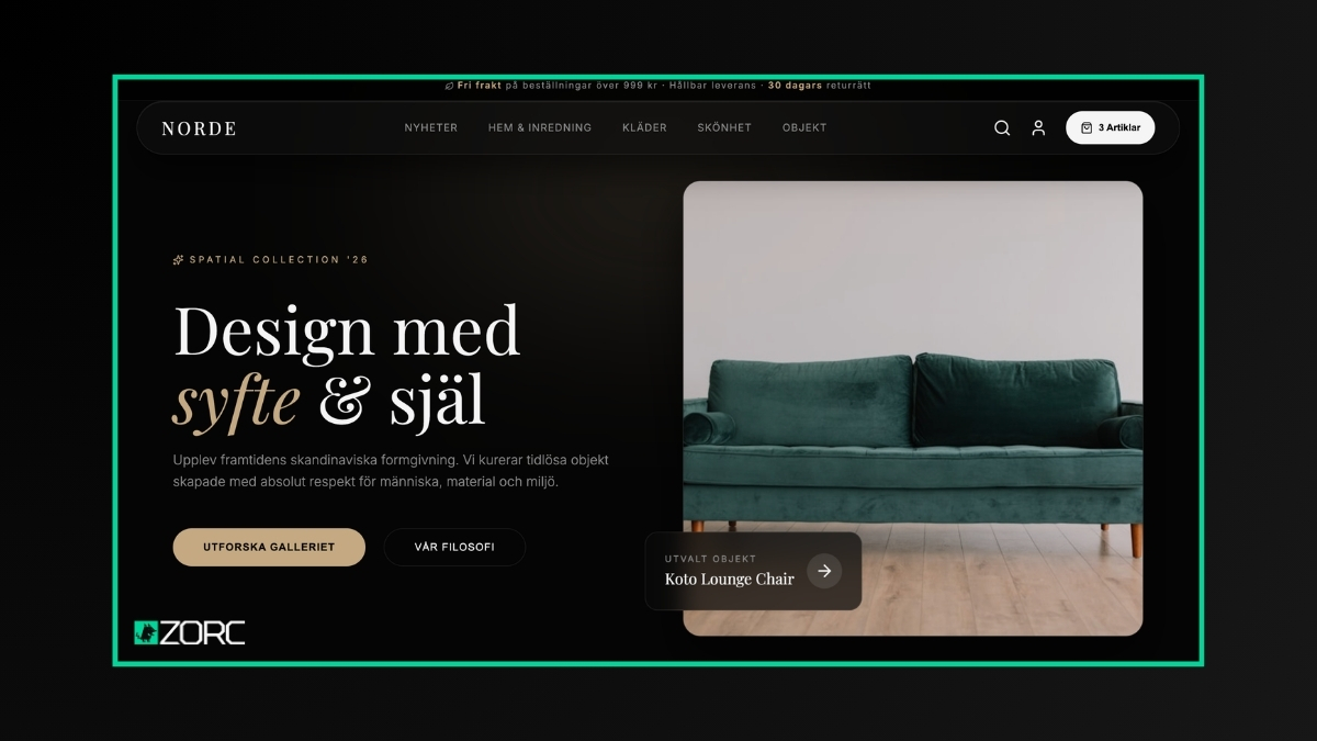 Förhandsvisning av mallen E-handel – Norde Spatial Commerce