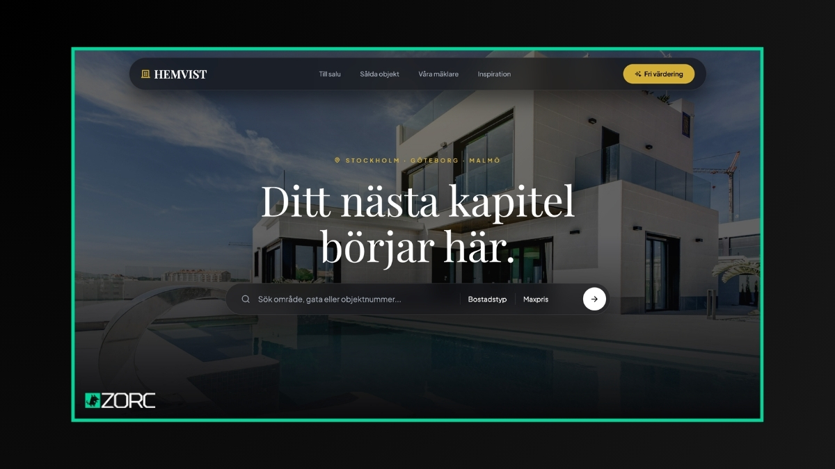 Förhandsvisning av mallen Fastighetsmäklare – Hemvist Mäkleri