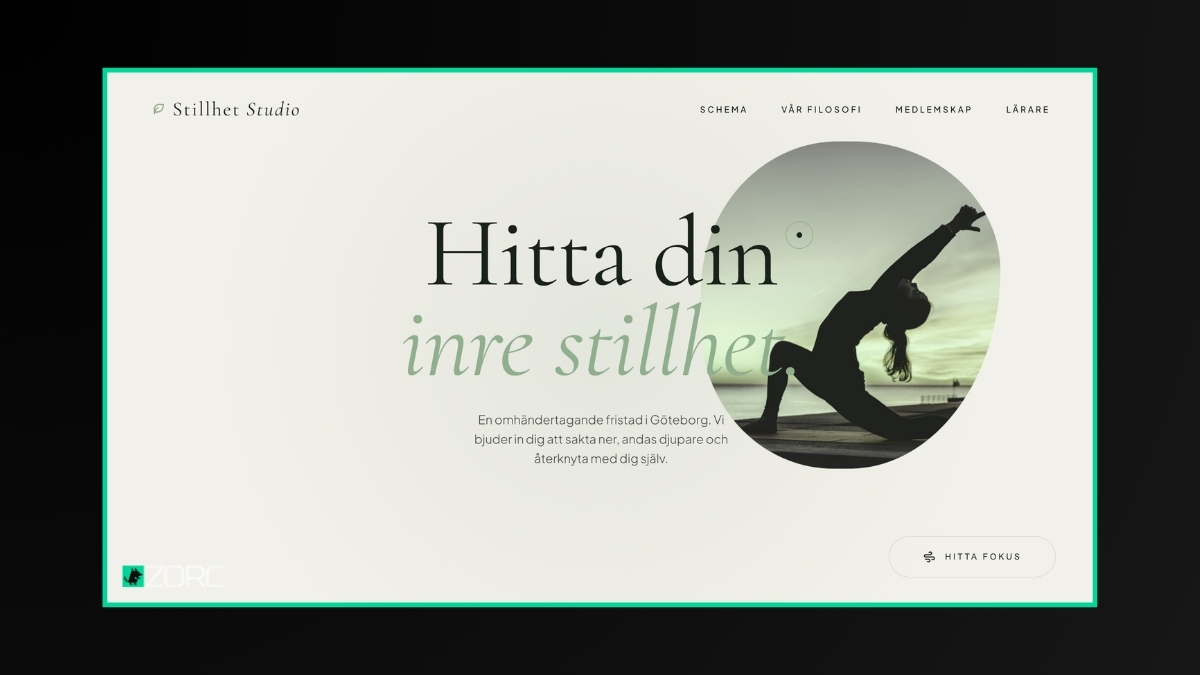 Förhandsvisning av mallen Yogastudio – Stillhet