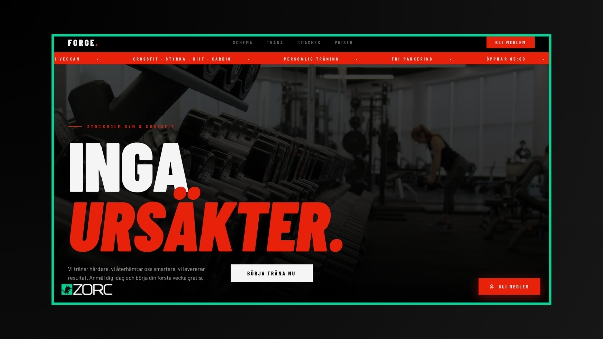 Förhandsvisning av mallen Gym & Träning – Forge Athletic